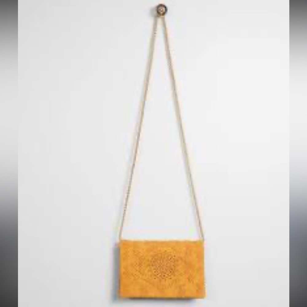 Street Level Mustard Embroidered Crossbody Bag - Picture 8 of 14